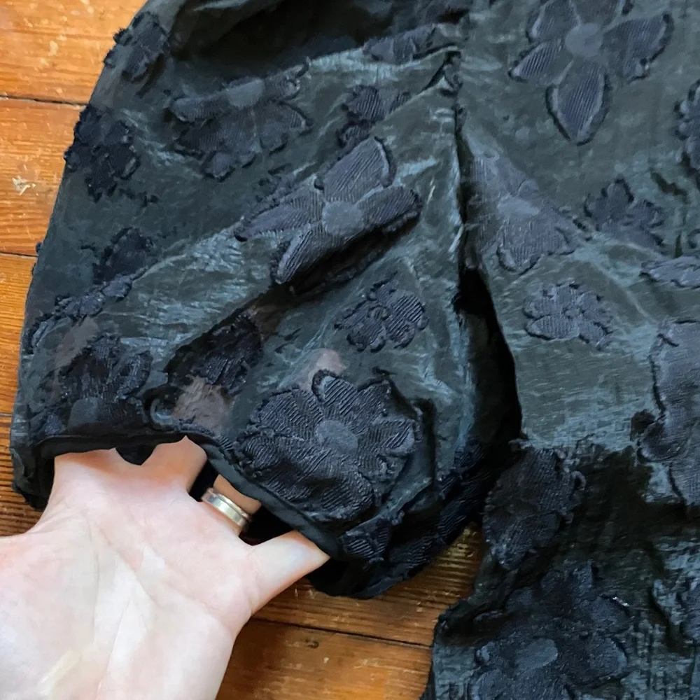 Zara Floral Sheer Organza Puff Sleeve Blouse - Picture 5 of 13